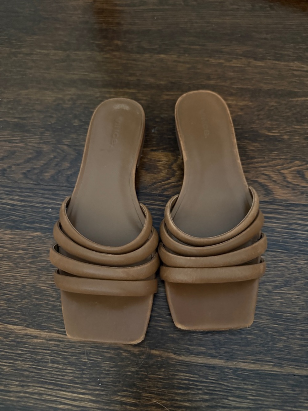 Vince Brown Layered-Strap Slide Sandals - Women's